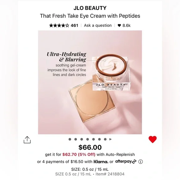 JLO BEAUTY THAT FRESH TAKE EYE CREAM - BRAND NEW! - Picture 7 of 12